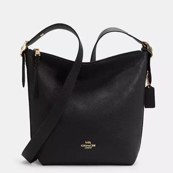 Coach Val Black Leather Shoulder Bag - Picture 1 of 12